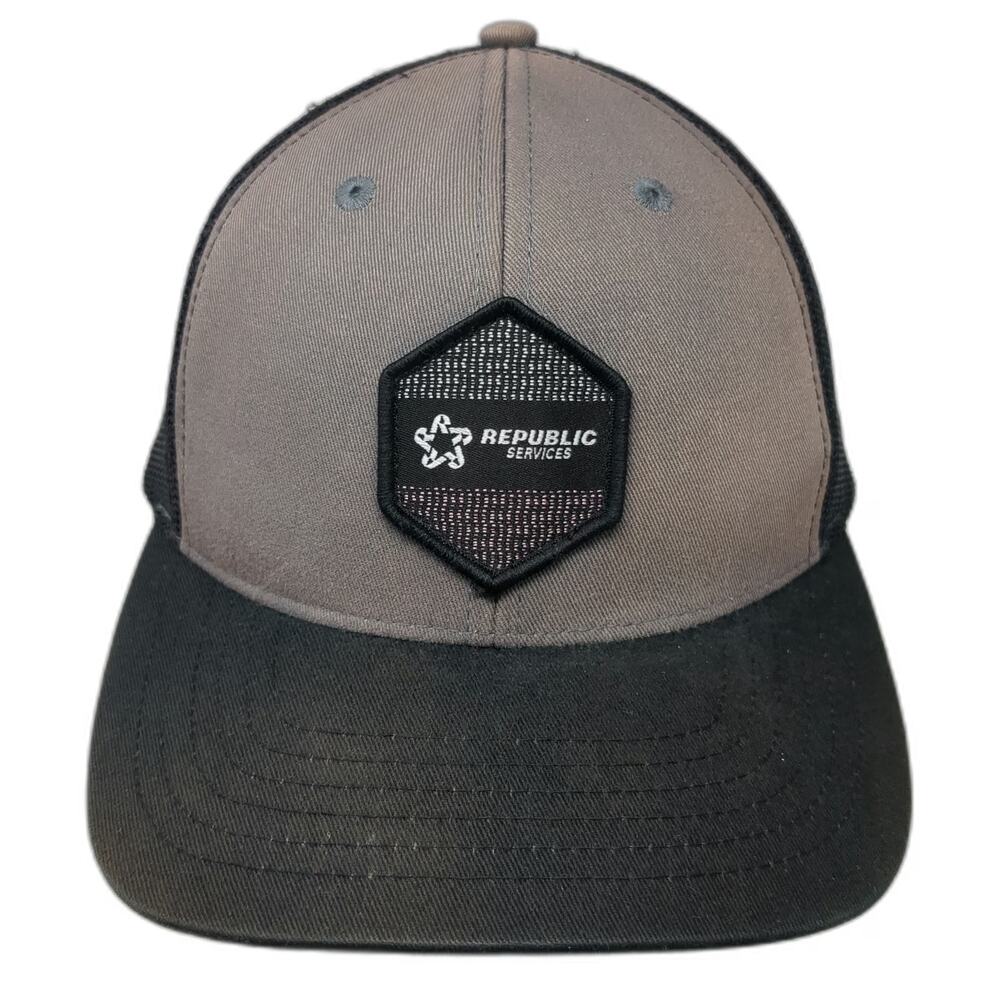 Republic Services Trucker Hat Black One Size Mesh Back Snapback Patch Uniform
